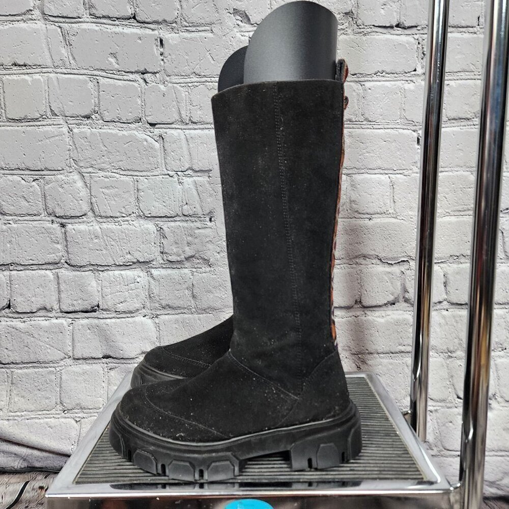 Farm Rio Black Faux Suede Calf Height Full Zip Boots, Women's 8 - Picture 6 of 15